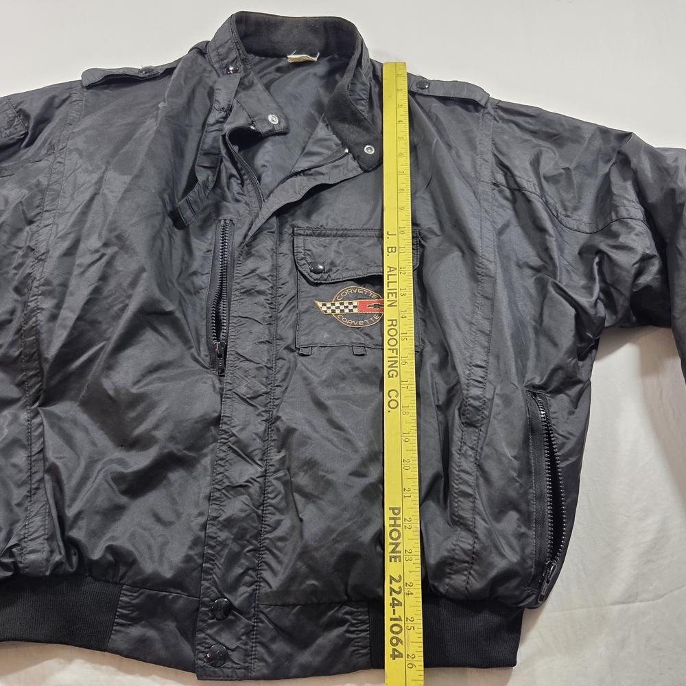 Horizon CORVETTE JACKET Men's Black Bomber Jacket with Embroidered Logo - Picture 9 of 13